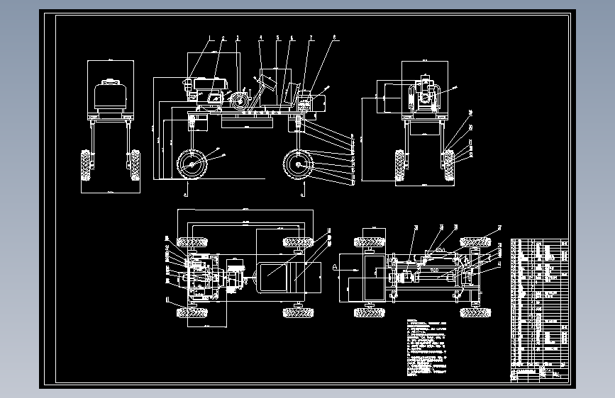高地隙机械驱动拖拉机的行走底盘设计CAD+说明书