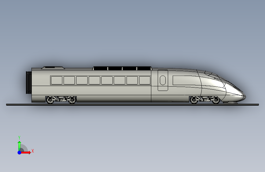 高铁模型设计三维Stp无参