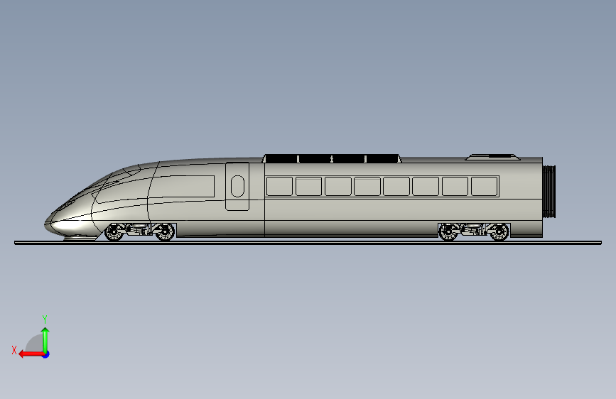 高铁模型设计三维Stp无参