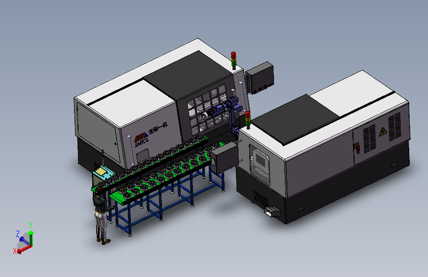 数控机床自动上下料  机械设计参考资料3D模型设计素材