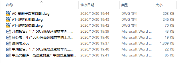 年产50万吨高速线材车间工艺设计CAD+说明书