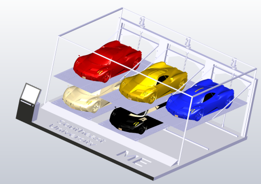 升降横移式立体车库二维及三维模型三维Stp+CAD+说明+