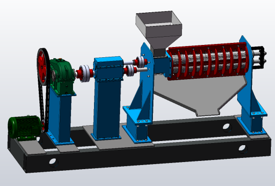 双螺杆榨油机设计（双螺旋榨油机）三维SW带参+CAD+说明 1209120