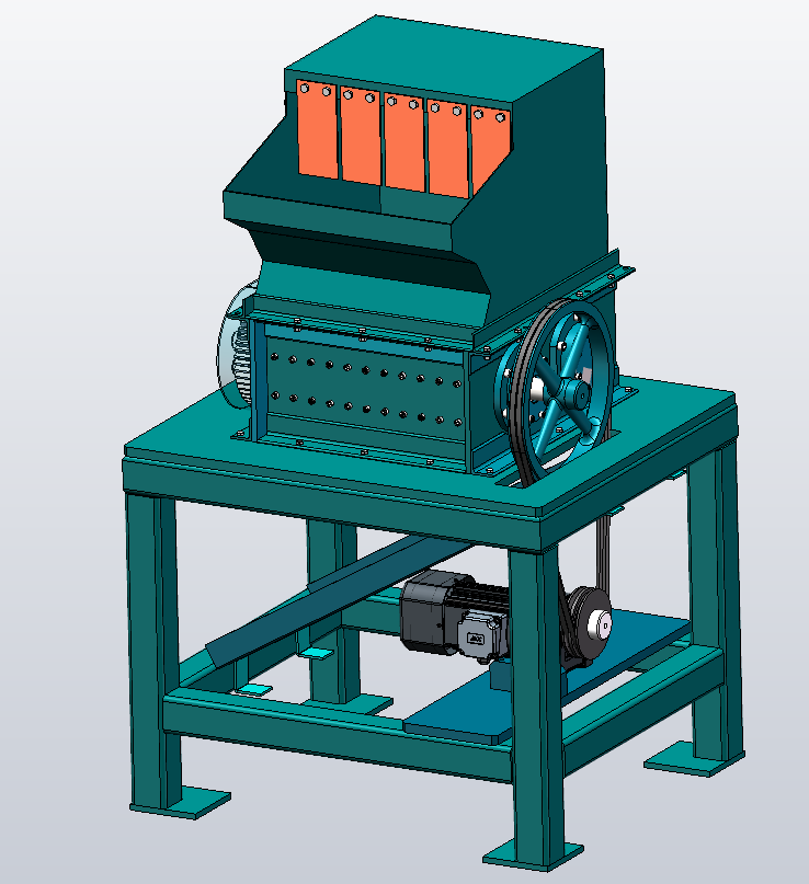 塑料破碎机三维SW2018带参+CAD+说明书