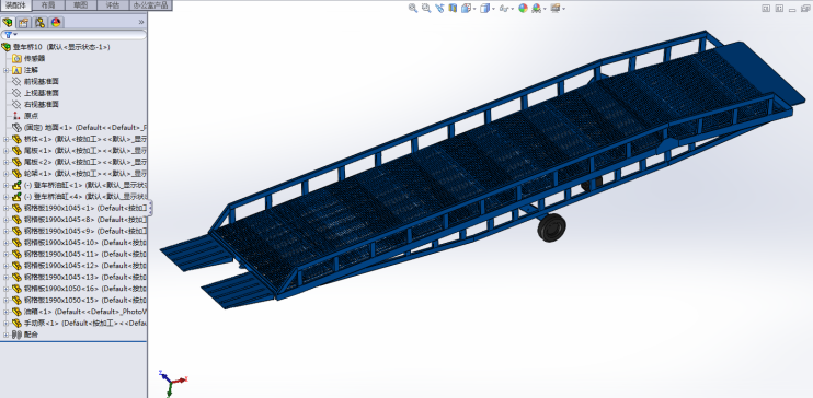 移动式登车桥模型三维SW+二维CAD