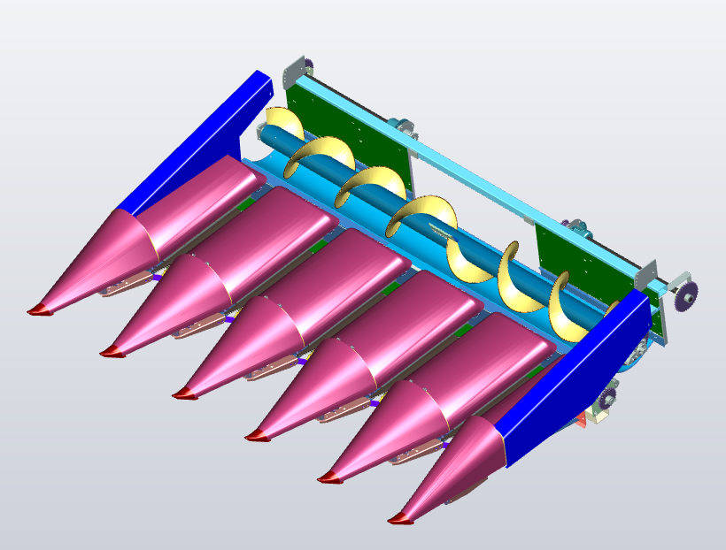 玉米联合收割机割台的设计三维+CAD+说明书