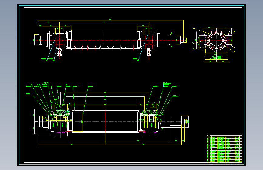 中板轧机上工作辊装配CAD