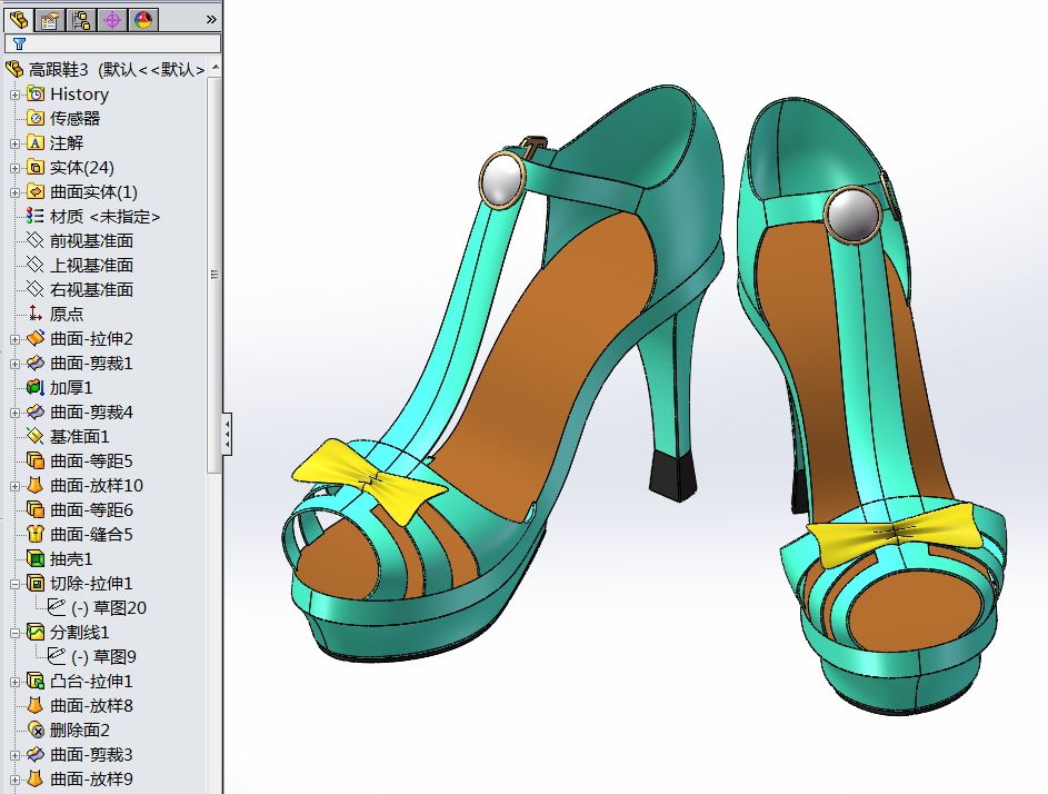 曲面画夏天高跟凉鞋