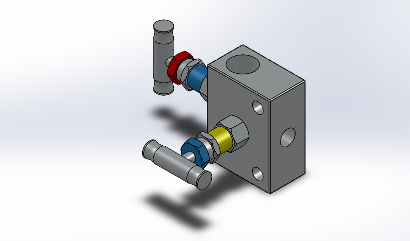 3种EF-3-4型二阀组和VX-22型二阀组模型图