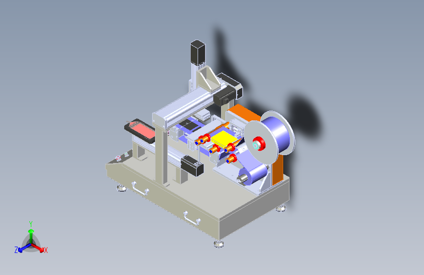 桌面式手机贴膜机  3D图纸自动化设备三维模型