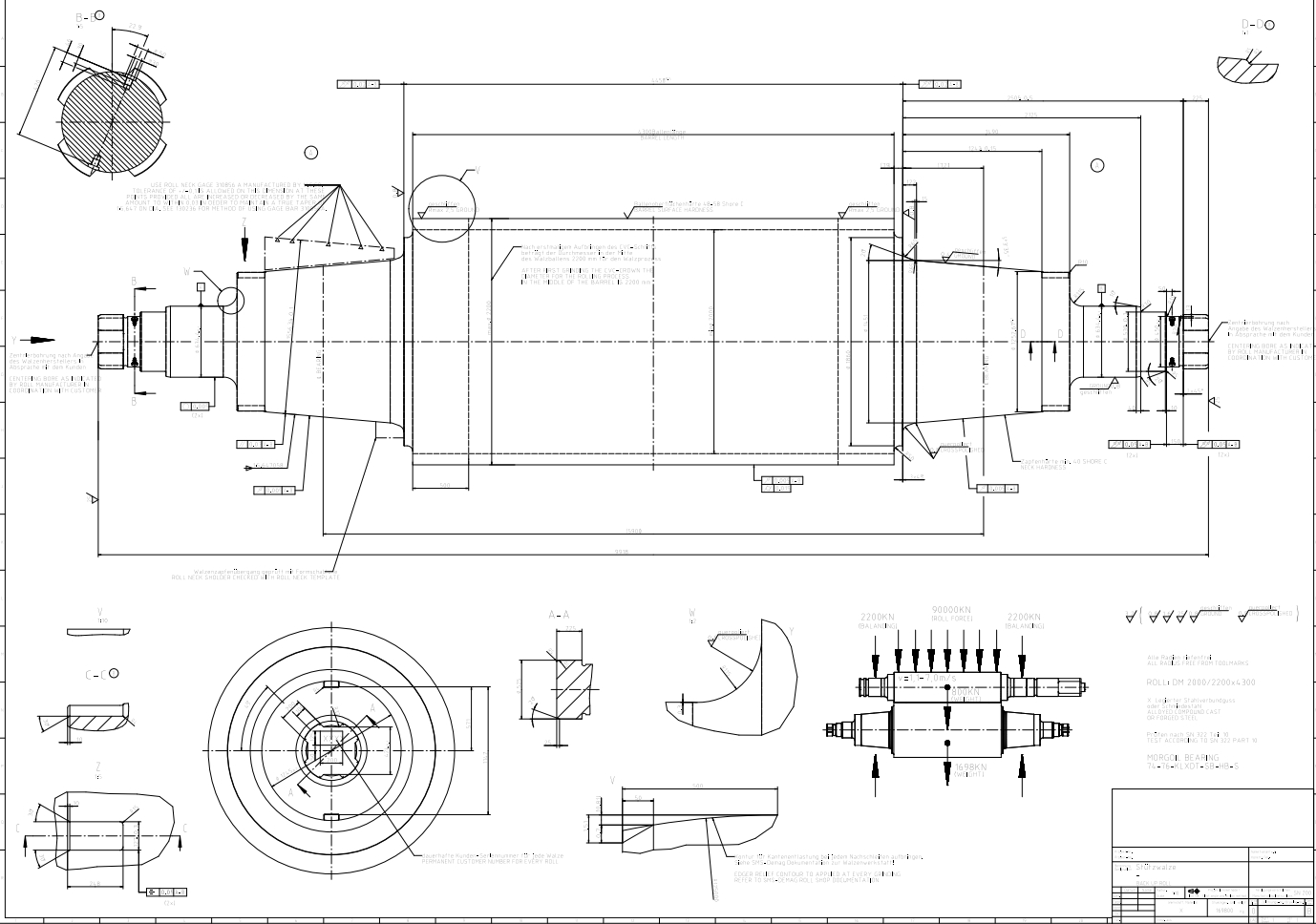 4套轧机工作辊CAD