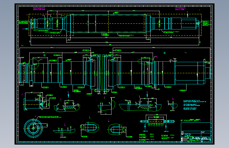 4套轧机工作辊CAD