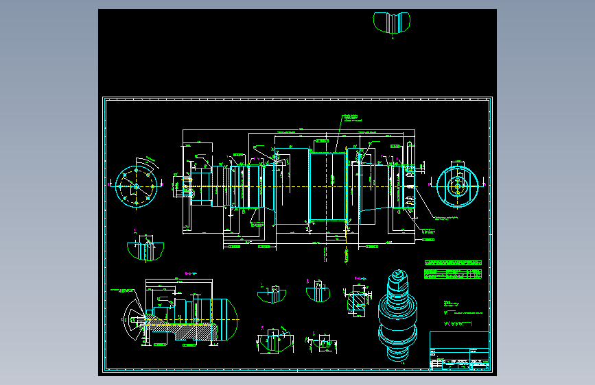 4套轧机工作辊CAD 主视图