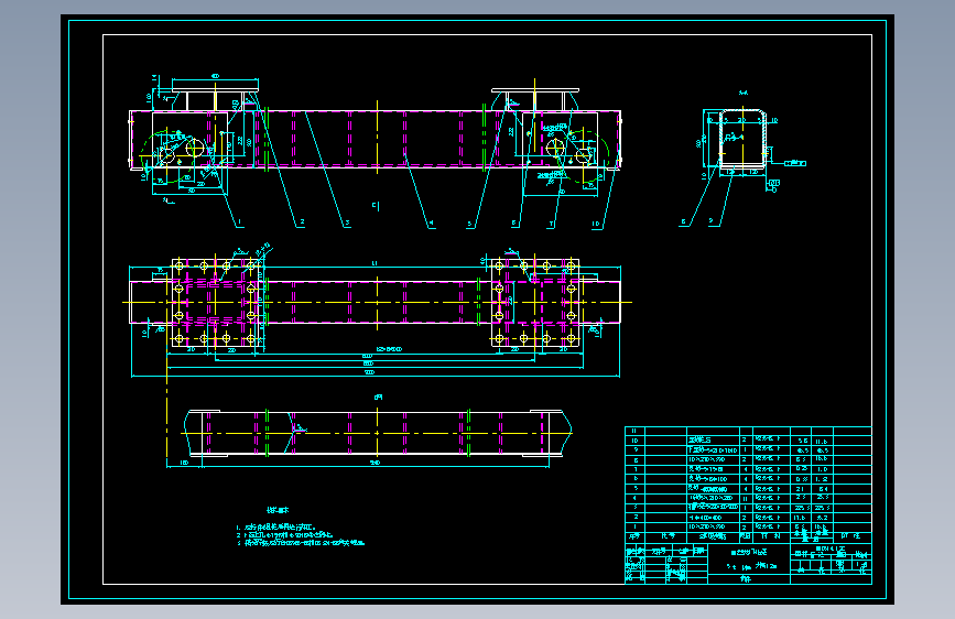 5t 14m跨单梁龙门吊CAD