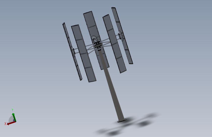 H型垂直轴风力发电机三维SW2016带参