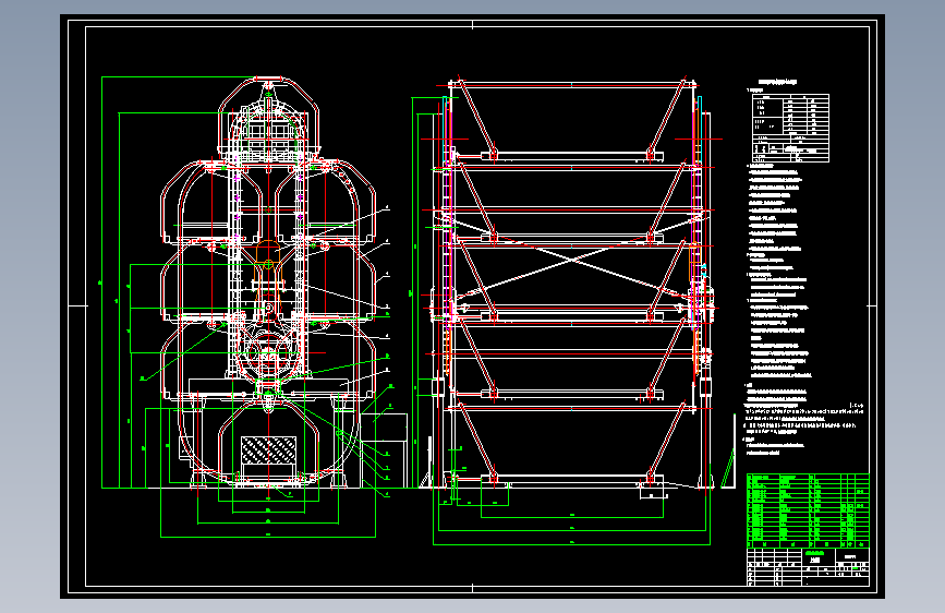 垂直循环式立体车库CAD图纸