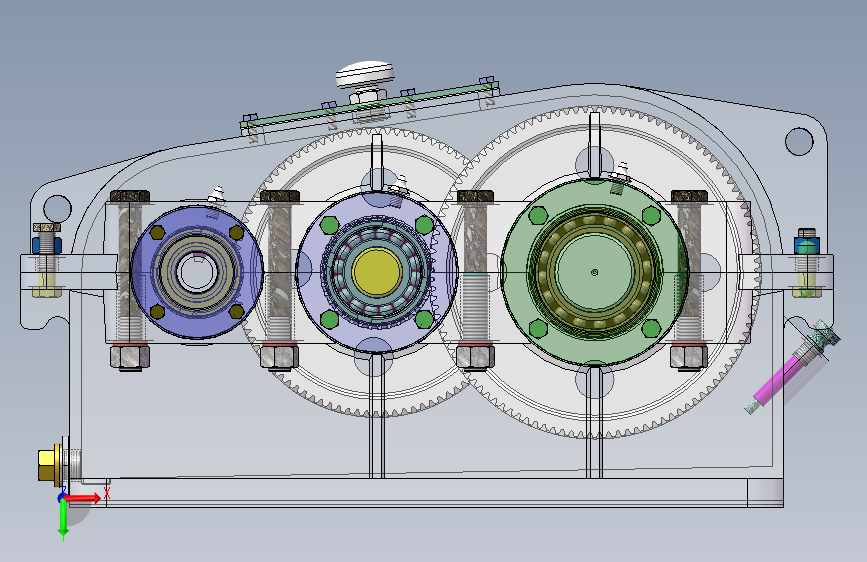 二级减速器solidworks模型 主视图