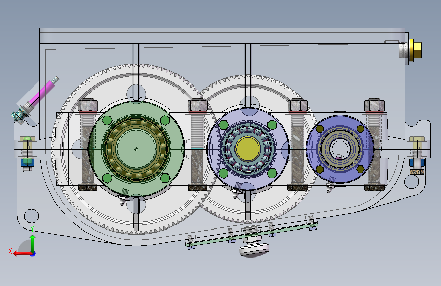 二级减速器solidworks模型 背面视图