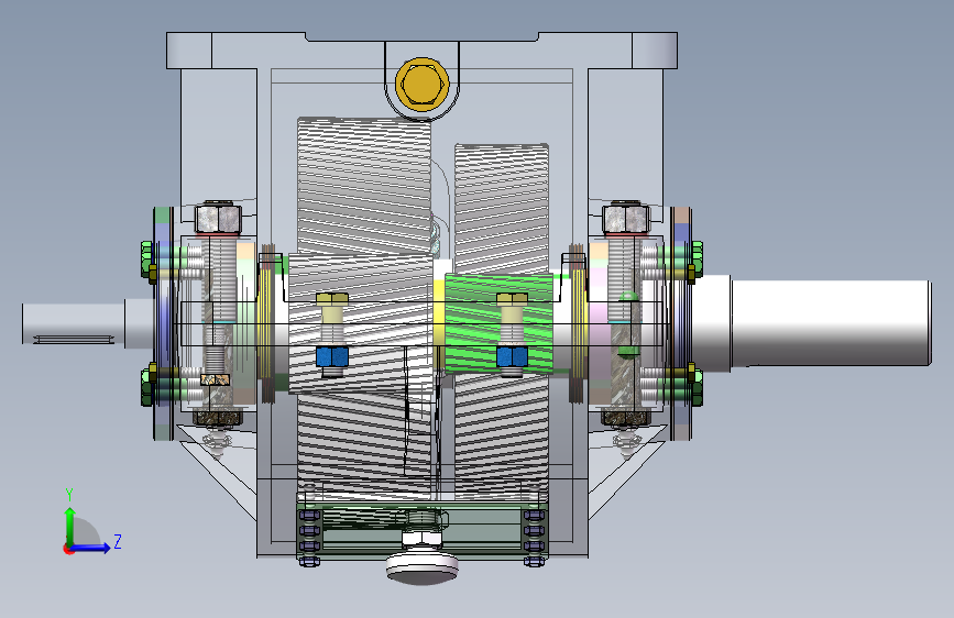 二级减速器solidworks模型 左侧视图