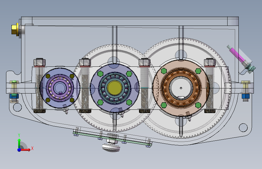 二级减速器solidworks模型 正面视图