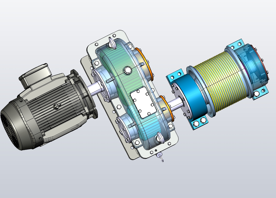 卷扬机三维模型设计