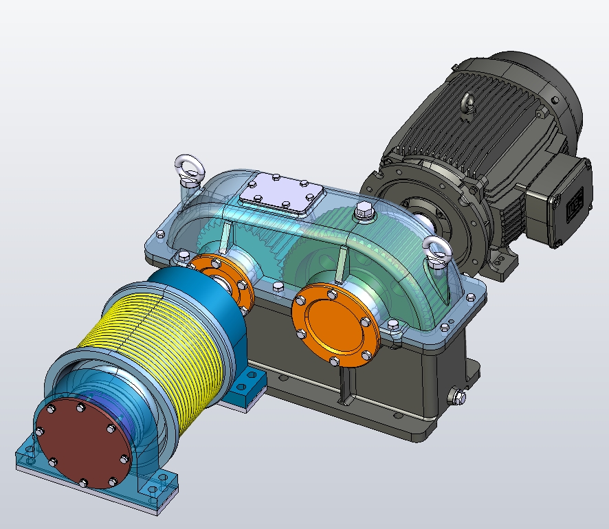 卷扬机三维模型设计