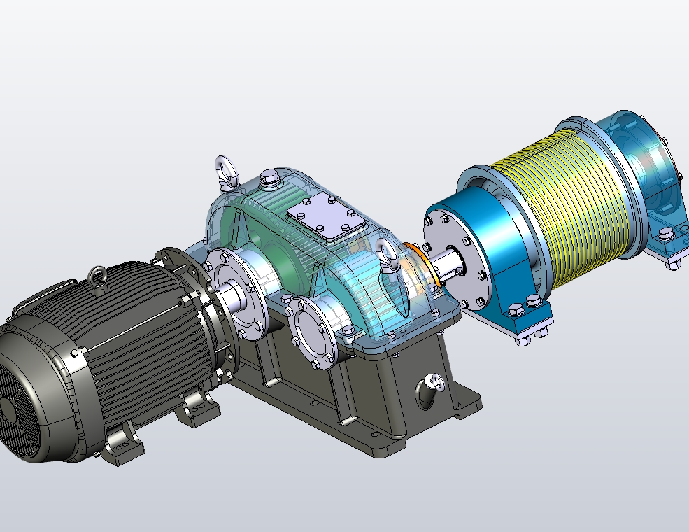 卷扬机三维模型设计