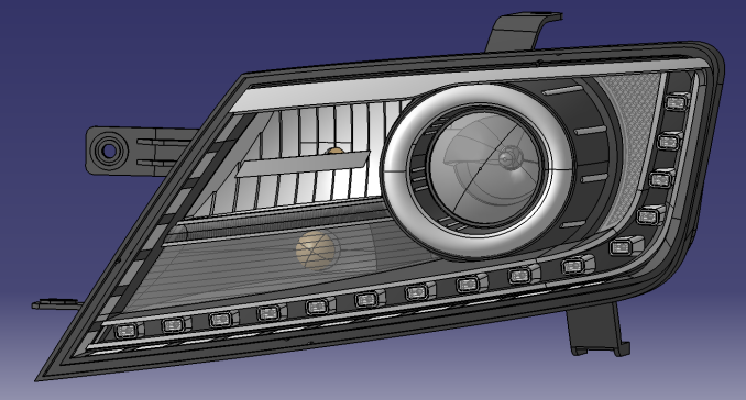 汽车前组合大灯三维CatiaV5R19无参
