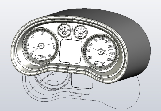 汽车仪表盘模型设计三维Stp无参