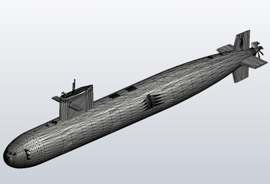 军舰潜艇 三维Stp弗吉尼亚级攻击型核潜艇SSN774设计