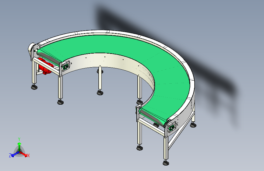 180°转弯皮带线  机械设备 3D模型图纸 设计素材