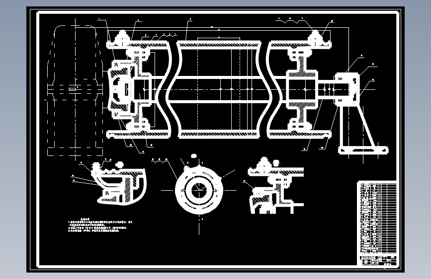 5t桥式起重机起升机构(设计)CAD+说明书 主视图