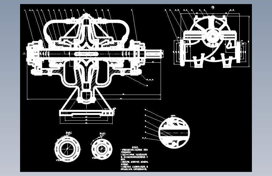 中开式双吸泵设计图纸