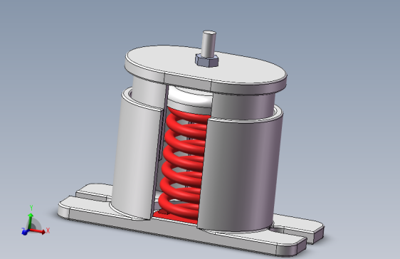 弹簧减震器模型图三维SW2017无参