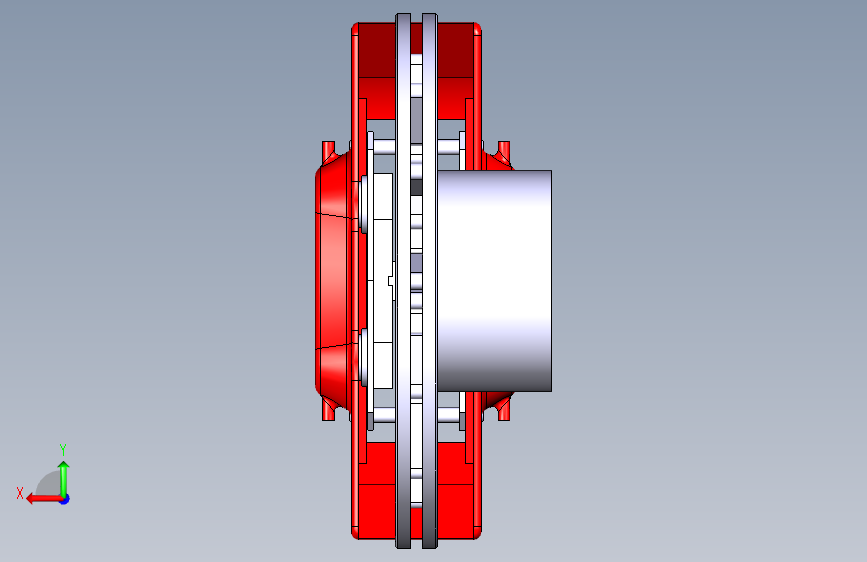 通风盘式制动器三维Catia+二维CAD+说明书 1426061=100 背面视图