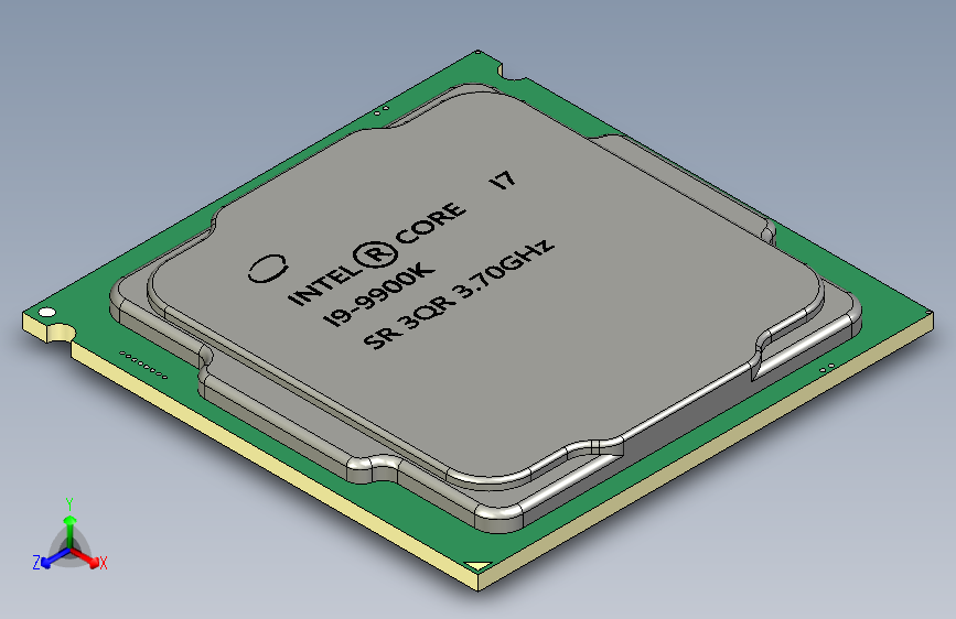 19-9900K CPU模型三维igs