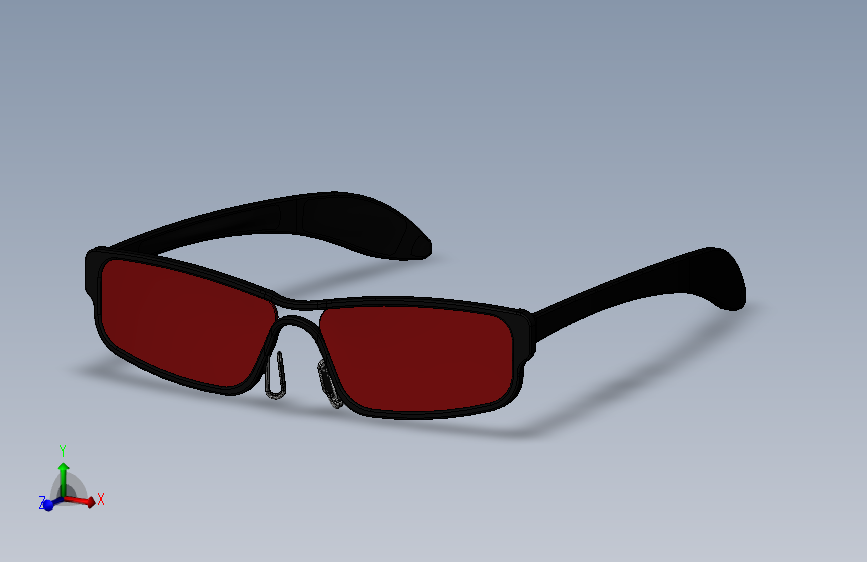三维打印的眼镜设计模型三维SW2014带参