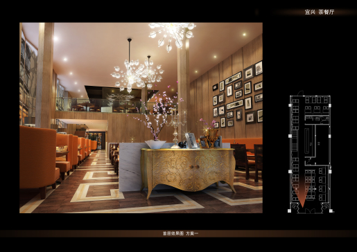 M4548-宜兴艺术茶餐厅咖啡厅施工图含效果图
