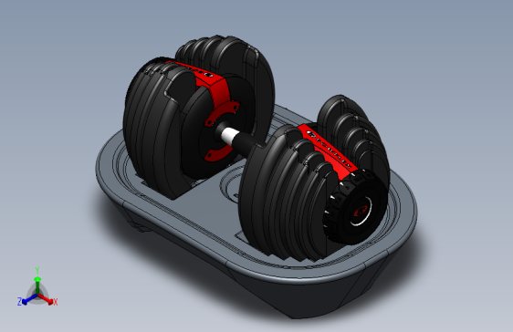 哑铃详解设计模型三维SW2013带参
