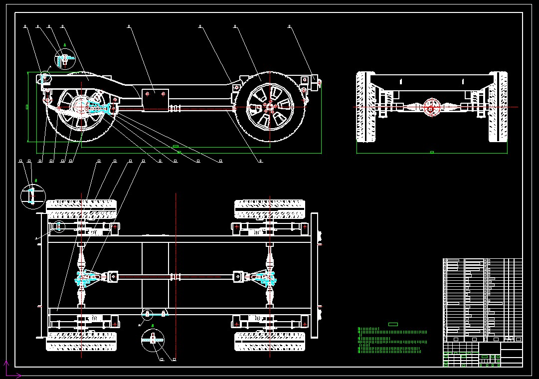 电动汽车底盘设计三维+8张CAD图