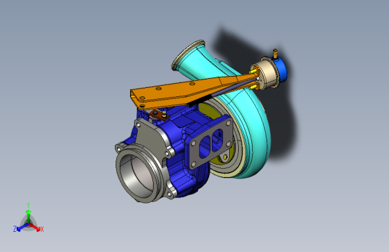 汽车6缸6LTAA发动机总成结构模型三维ProE5.0无参