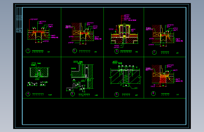 楼面及内外墙变形缝建筑施工cad