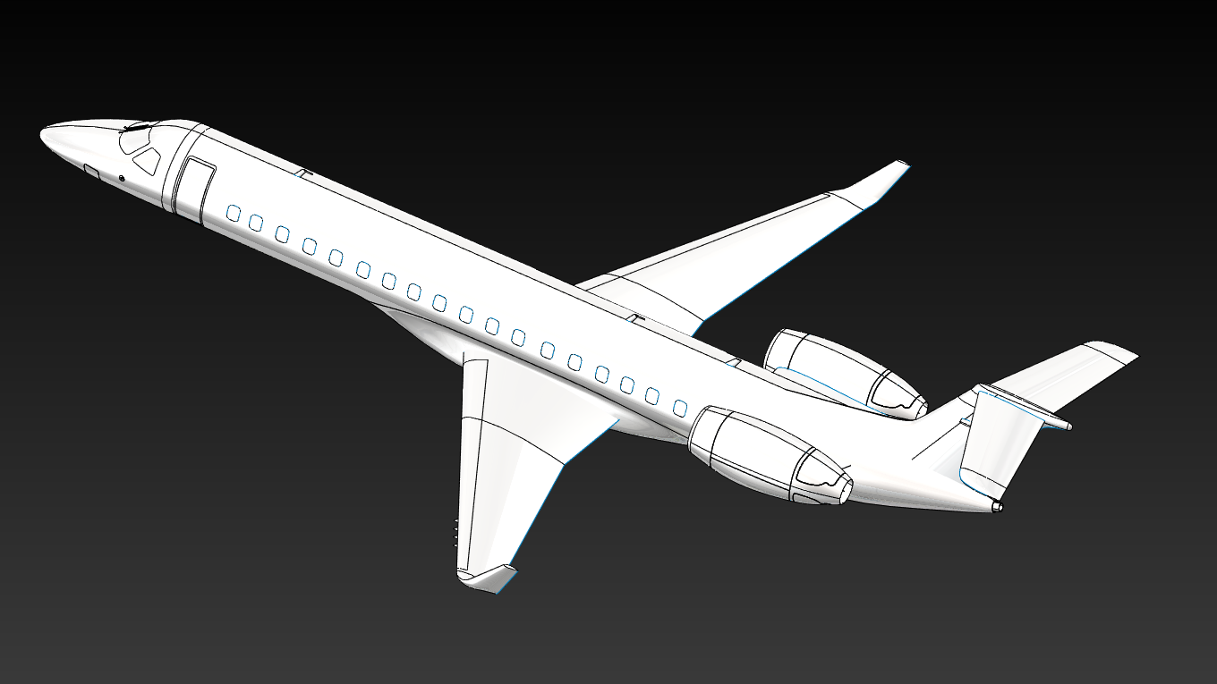 embraer erj 145飞机模型