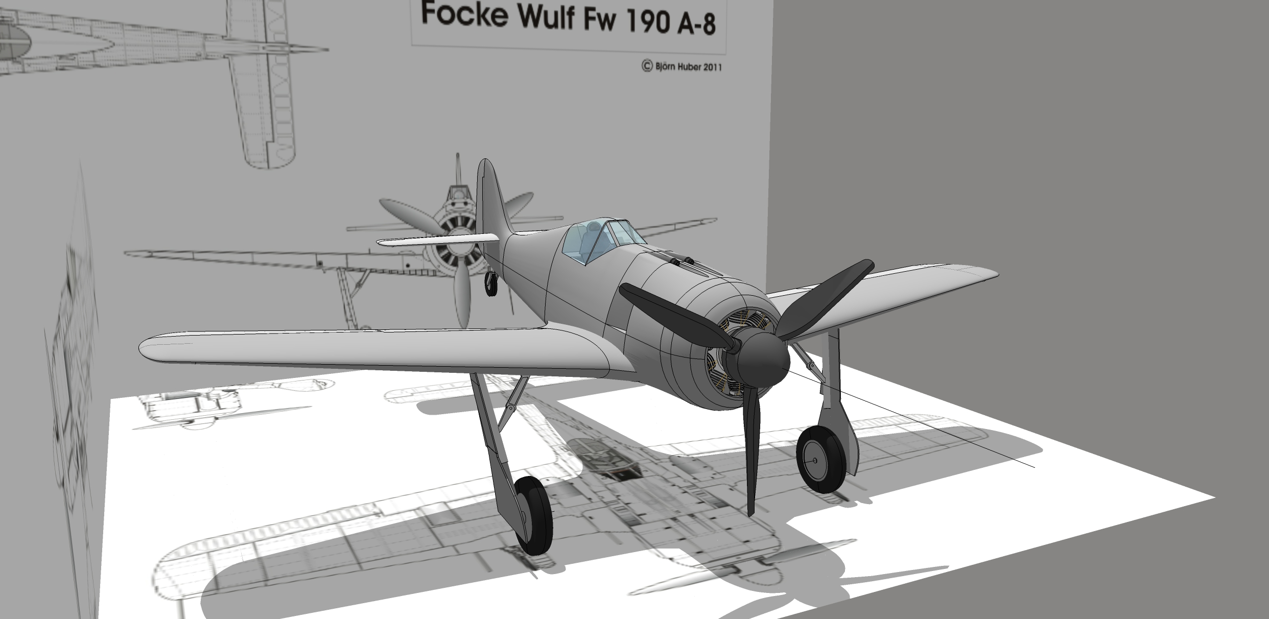 福克沃尔夫fw-190战斗机模型