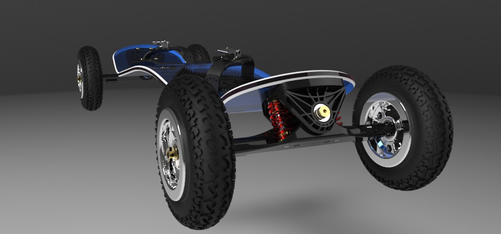 SUV滑板车三维数模图纸 solidworks设计 附建模过程说明书
