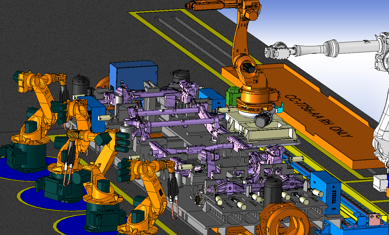 6652BIW-AA焊接夹具倾斜平台系统3D模型图纸 STEP格式