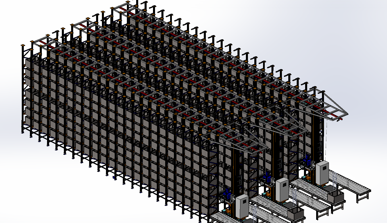 自动化立体仓库总装3D模型