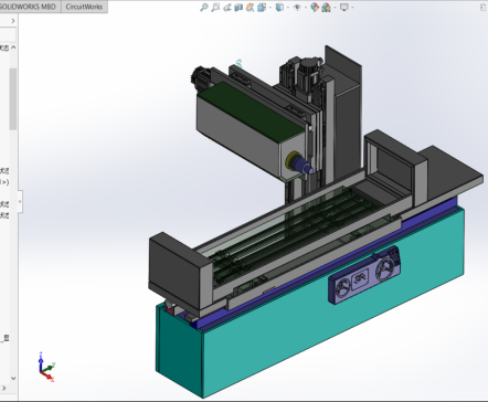 卧轴距台平面磨床CAD图纸＋三维SolidWorks模型