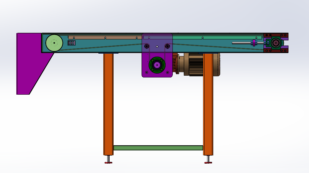 皮带输送机 Solidworks 2014 模型图纸下载 懒石网