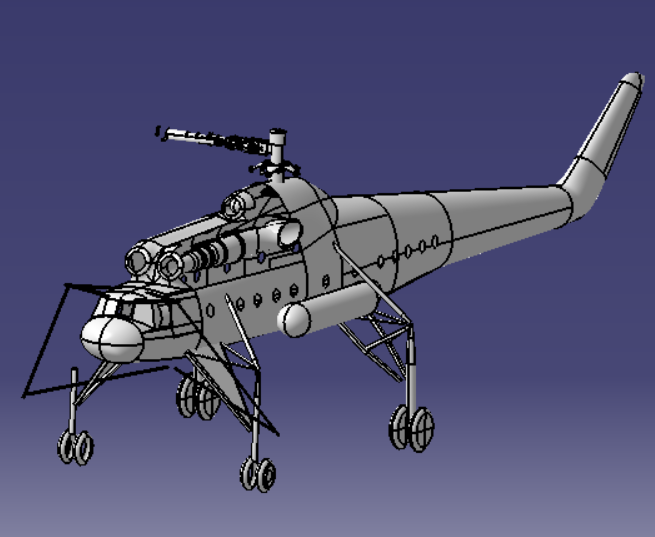 mi-10直升机模型设计